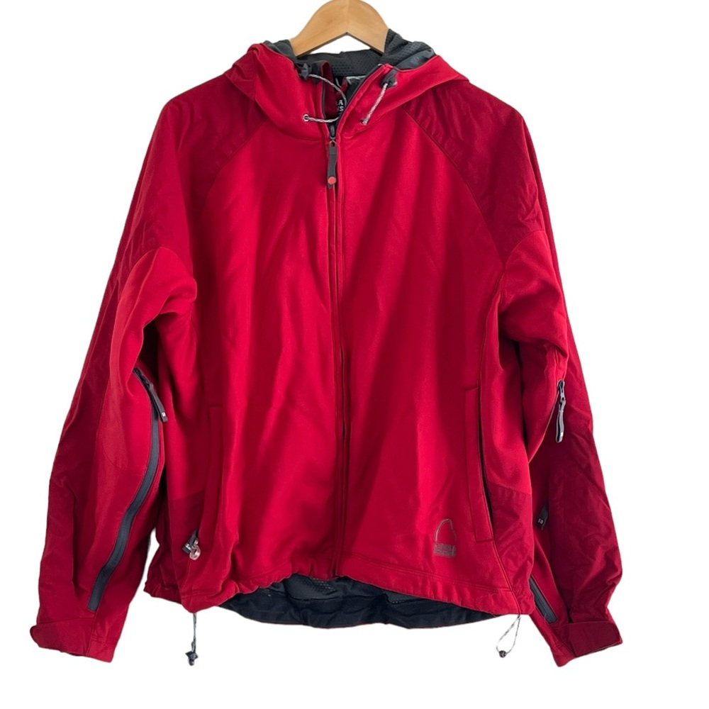 Sierra Designs | Red outdoor hooded zip front jacket women’s size med/la…